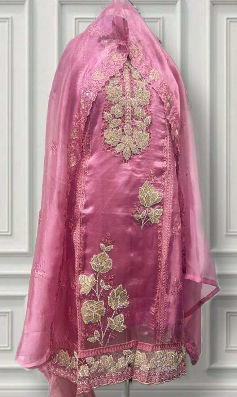 Fine semi party wear designer suit semi stitch - Image 3