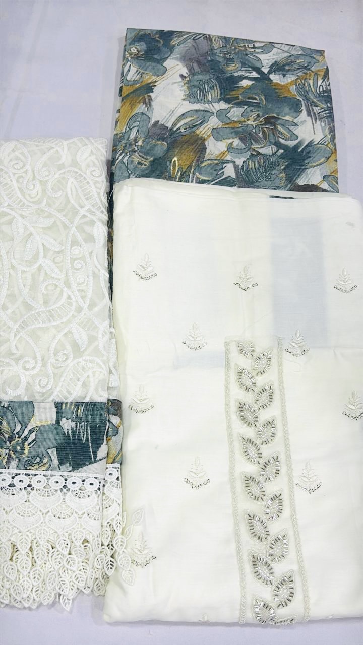 Heavy self Embroidery on Net and Rayon Bottom - Image 6