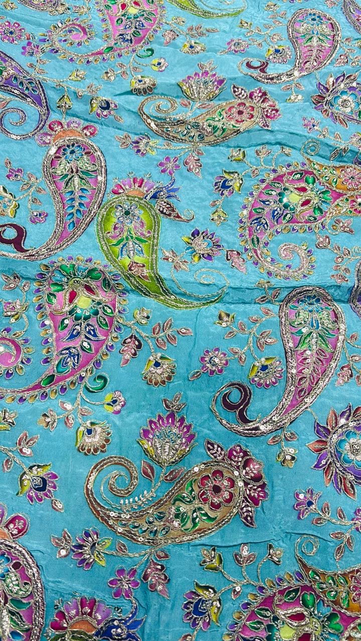 Fabric :- Crepe Silk Designer Fabric - Image 5