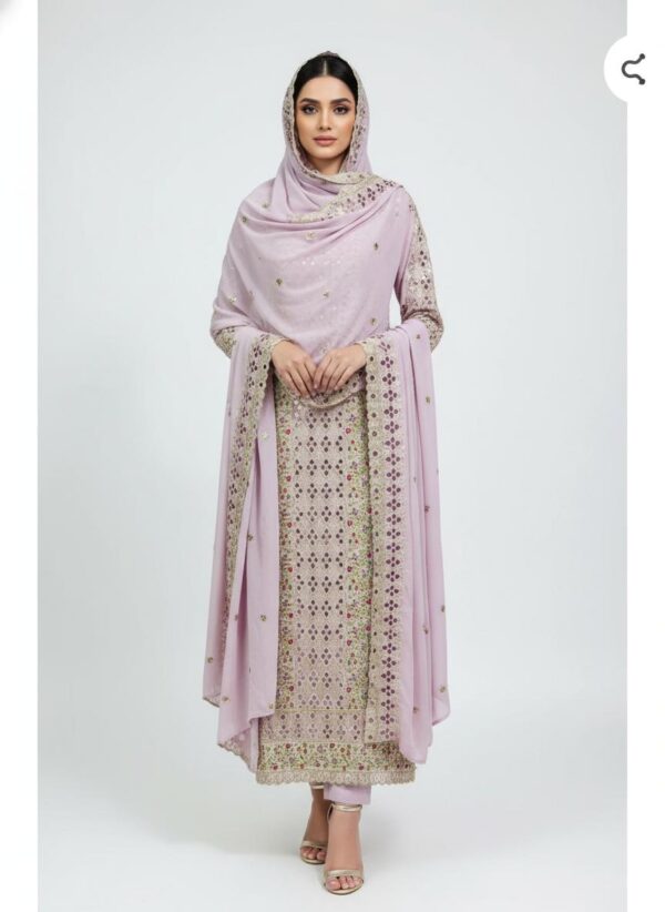 Party wear Georgette with Cutwork and stone work