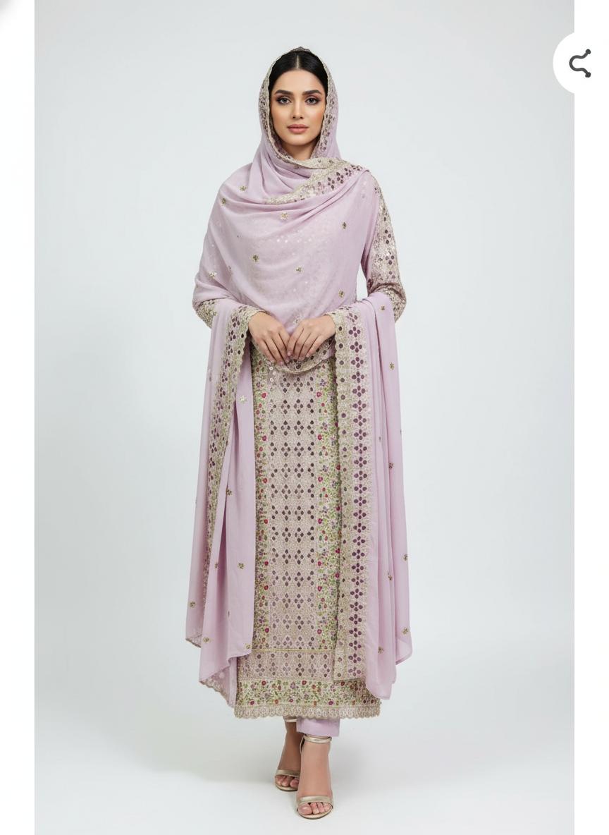 Party wear Georgette with Cutwork and stone work