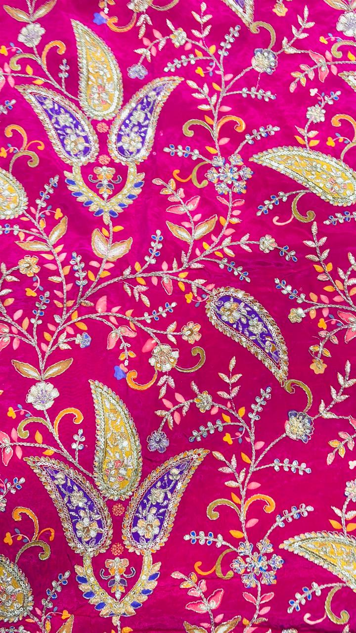 Fabric:- Crepe Silk Imported Fabric Pink - Image 5