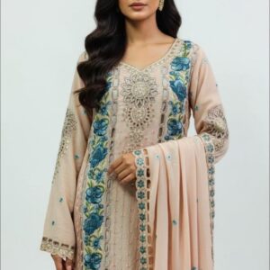 Cotton based cutwork semi party wear