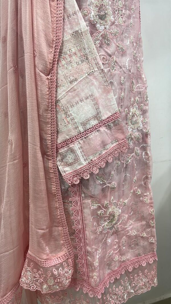 Cotton Reyon and Heavy Handwork on Net semi party wear Suit Piece - Image 6