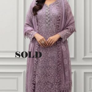 cotton based cutwork on net semi party wear