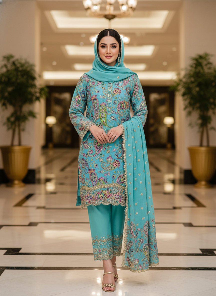 Fabric :- Crepe Silk Designer Fabric