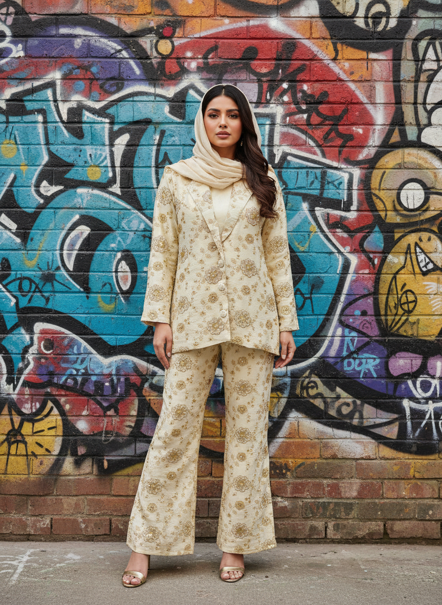 Two-piece co-ord set featuring a long-sleeved jacket - Image 3