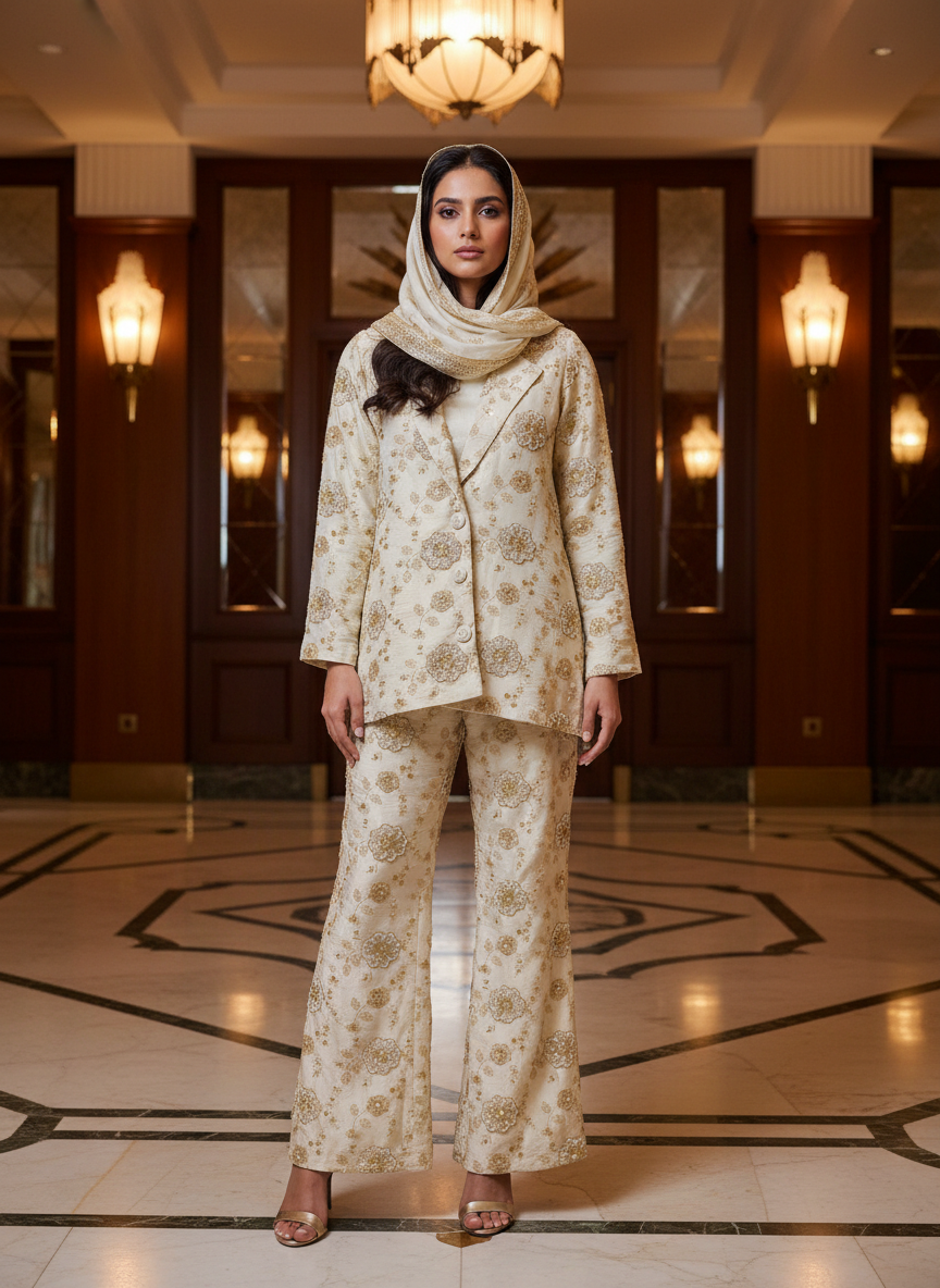 Two-piece co-ord set featuring a long-sleeved jacket - Image 2