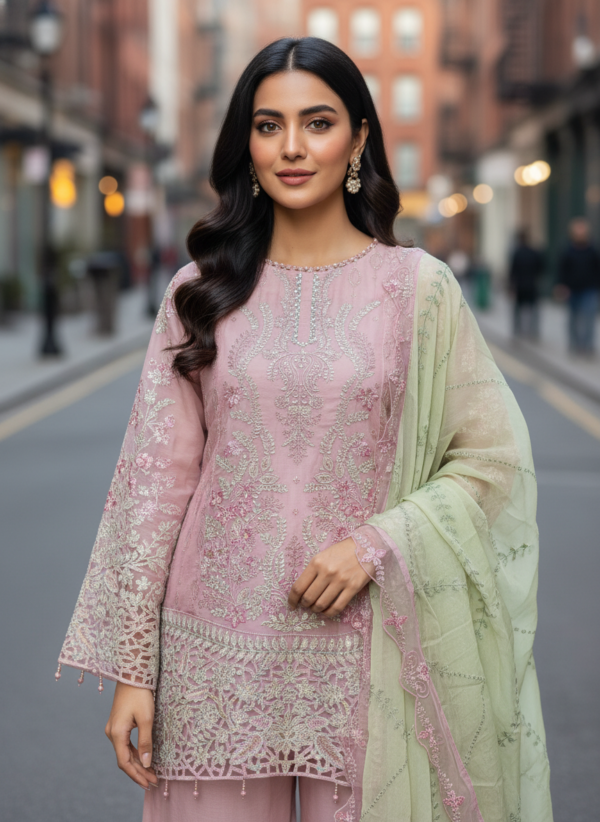 Pakistani Embroidered Heavy Chiffon with Heavy Hand Khatli Work