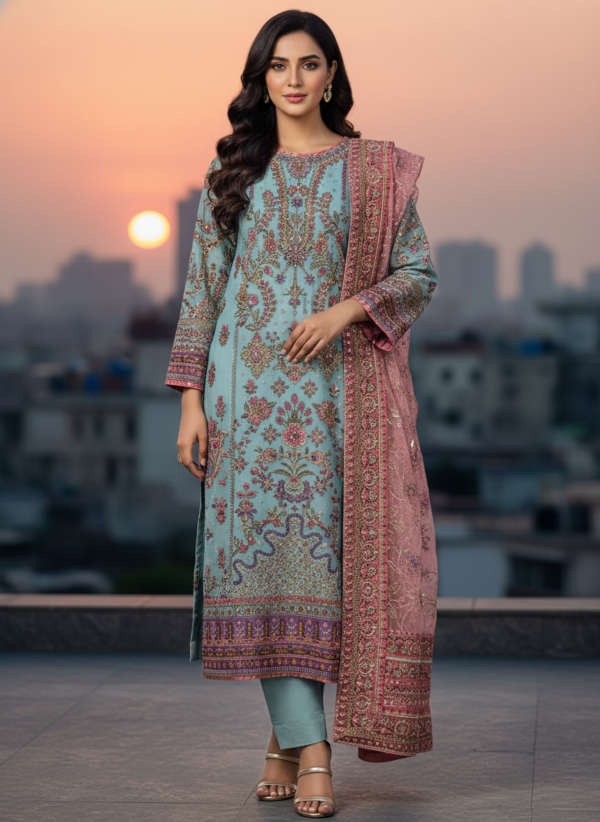 Pakistani Embroidered Heavy Chiffon with Heavy Hand Khatli Work