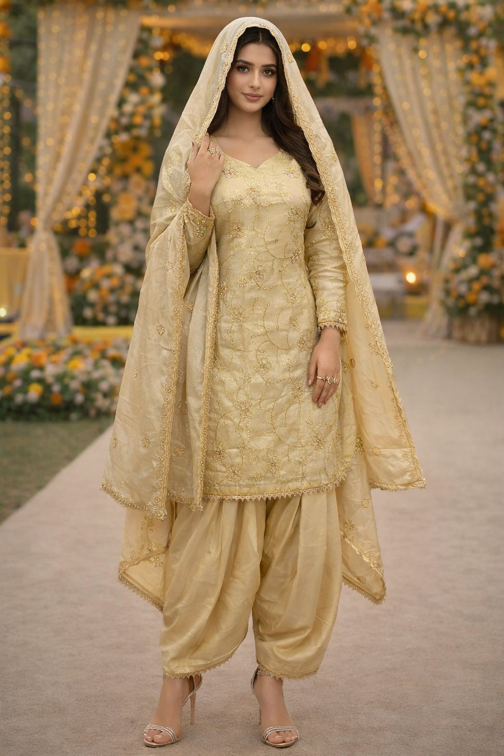 Kurti set with Farshi Salwar - Image 2