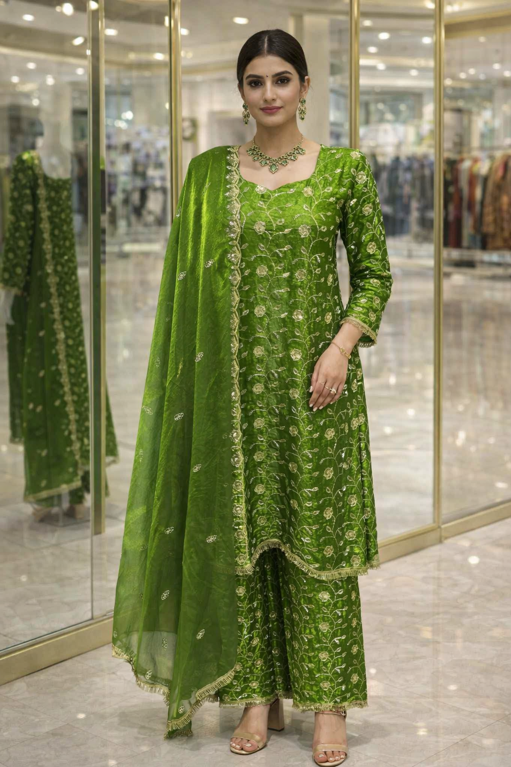Kurti set with Palazzo and Dupatta - Image 4