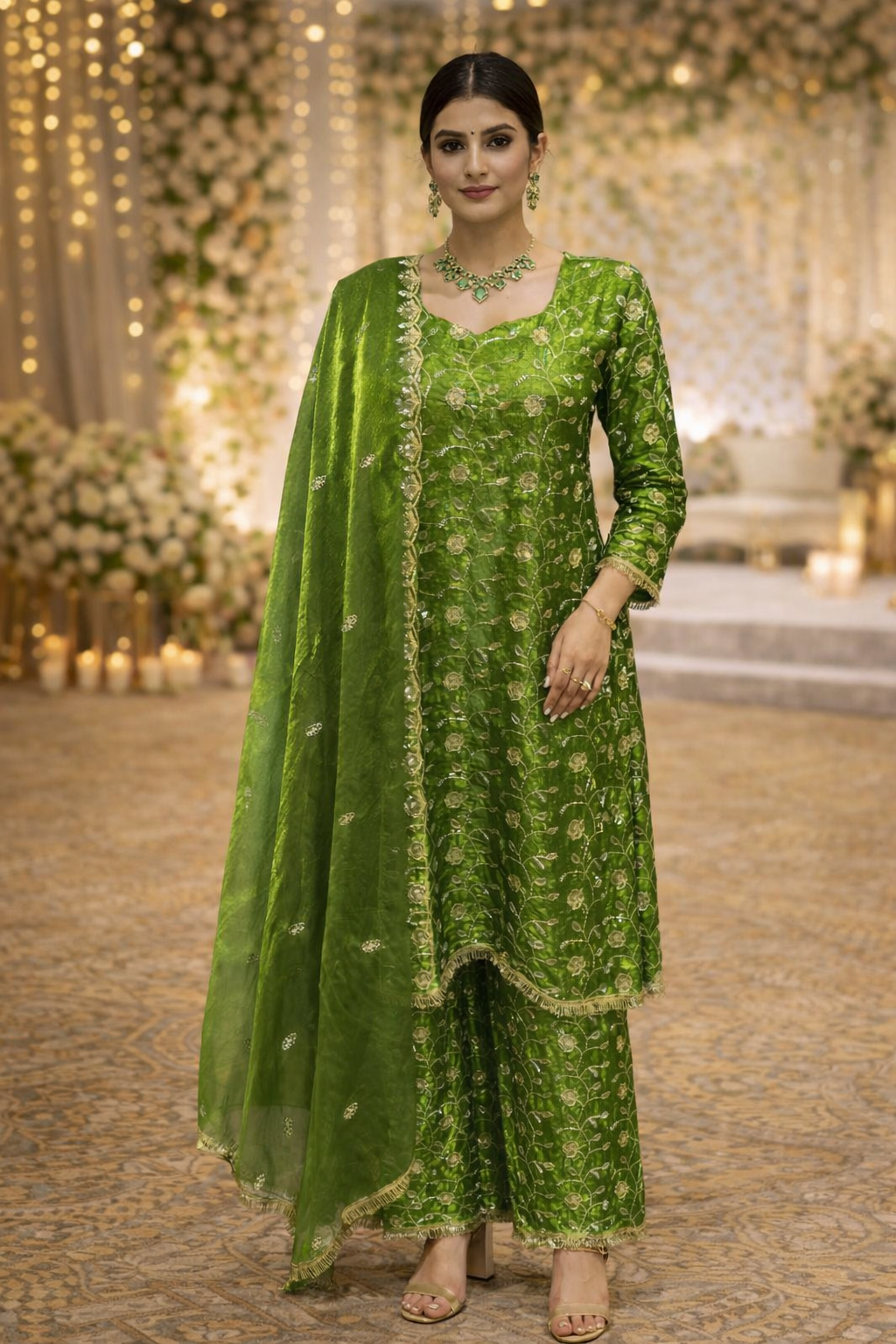 Kurti set with Palazzo and Dupatta - Image 5