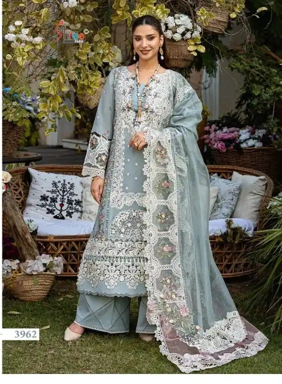 Ombre Premium Cotton Lawn Salwar Suit, Pakistani Replica