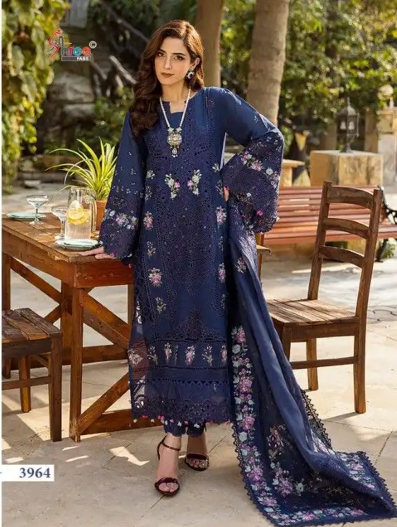Ombre Premium Cotton Lawn Salwar Suit, Pakistani Replica - Image 6