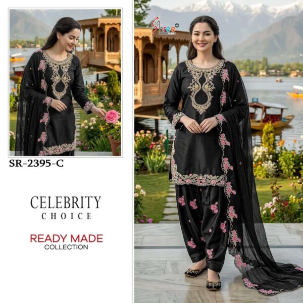 SATIN SILK PAKISTANI HIT DESIGN 3 PCS SUITS Readymade - Image 5