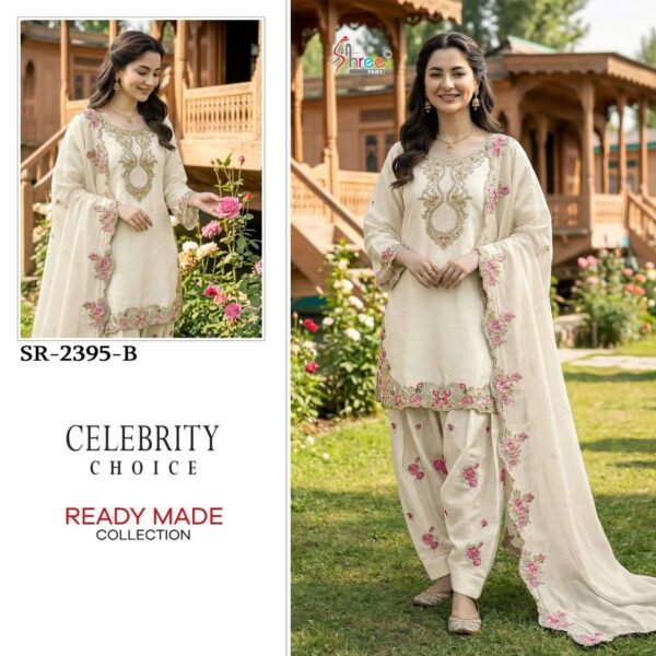 SATIN SILK PAKISTANI HIT DESIGN 3 PCS SUITS Readymade - Image 4