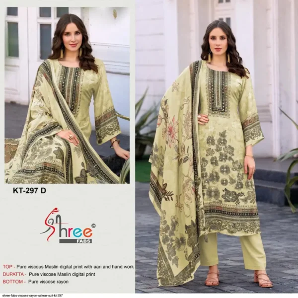 Maslin digital Print with Aari Work