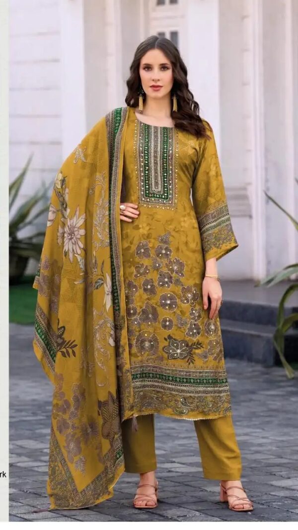 Maslin digital Print with Aari Work - Image 5