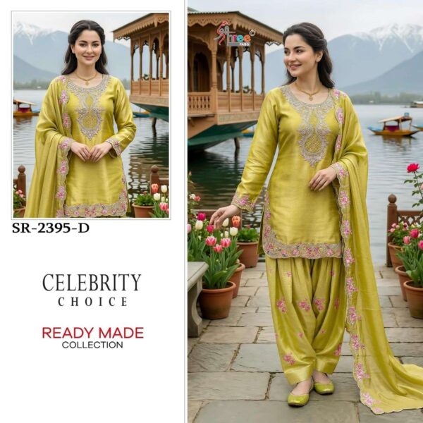 SATIN SILK PAKISTANI HIT DESIGN 3 PCS SUITS Readymade - Image 3