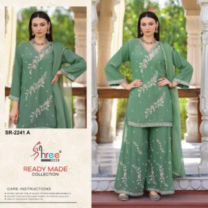 Elegant Festive Wear 3 Peace Palazzo Salwar Suit ReadyMade