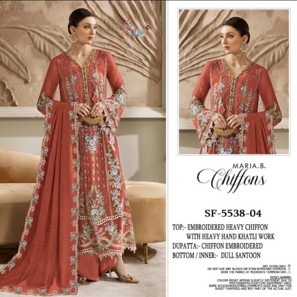 SF 5538 Heavy Embroidered Chiffon Suit Maria-B Replica