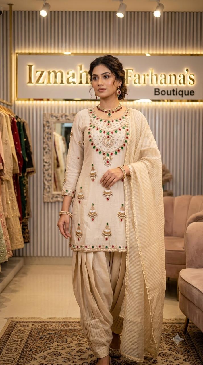 Elegant Shimmer Farshi Salwar Suit Ready to Wear