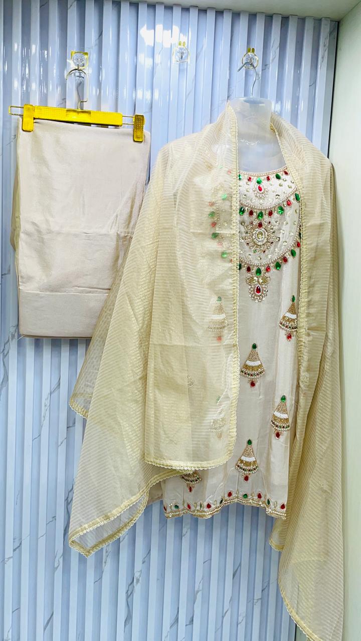 Elegant Shimmer Farshi Salwar Suit Ready to Wear - Image 2
