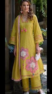 Mustard Yellow Embroidered 3-Piece Suit Ready To Wear - Image 2