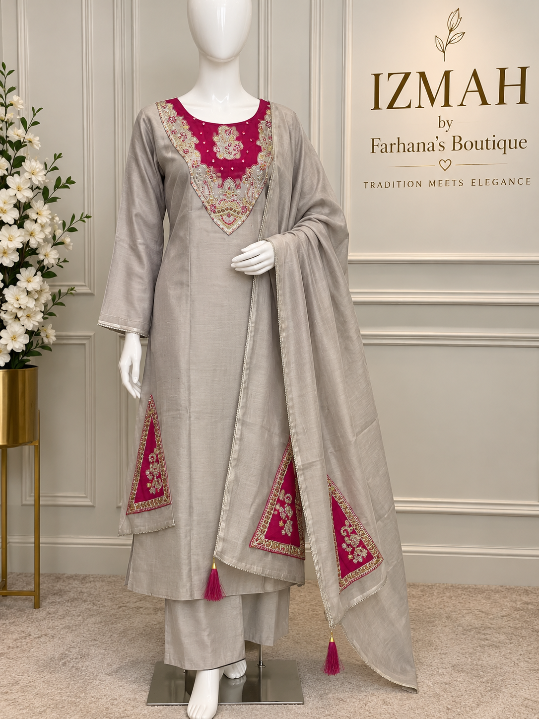 Mul Cotton 3-Piece Suit Set Ready to Wear - Image 3