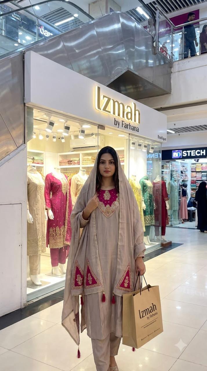 Mul Cotton 3-Piece Suit Set Ready to Wear - Image 2